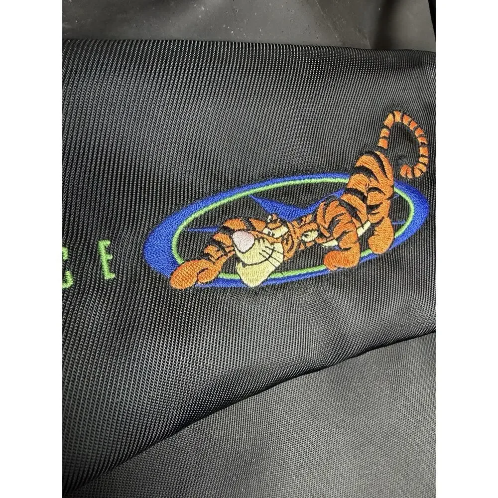 Disney Store Tigger Duffle Bag Black Travel Bag Embroidered Shoulder Strap